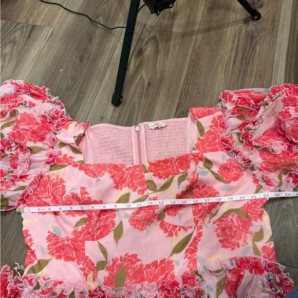 Ivy City pink floral Layla maxi dress size 24W wedding coquette feminine wedding - Picture 9 of 10